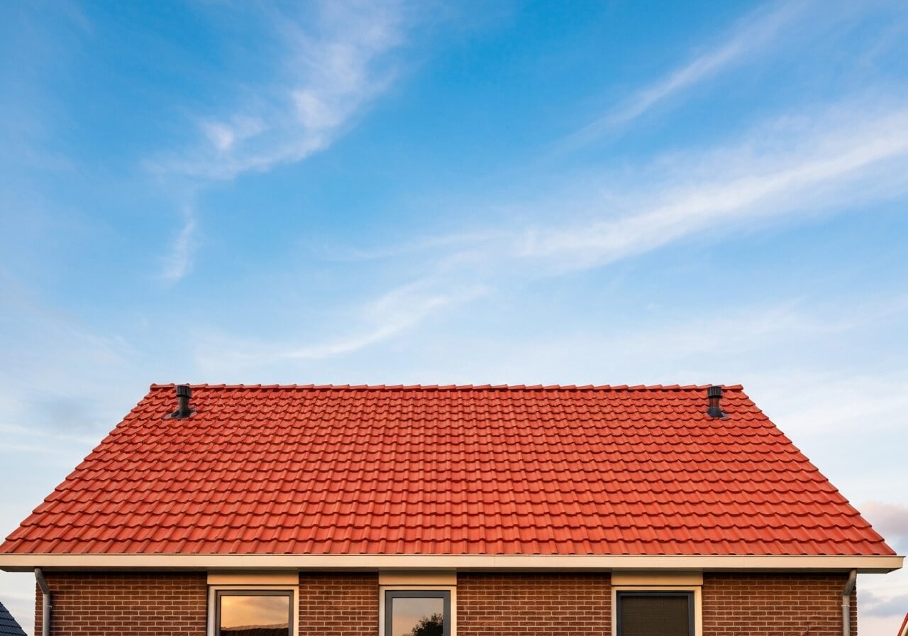 Gerenoveerd daklandschap met nieuwe pannen